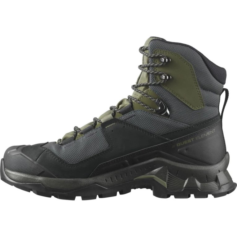 Black / Olive Salomon Quest Element GTX Men's Hiking Boots | IE TO6531